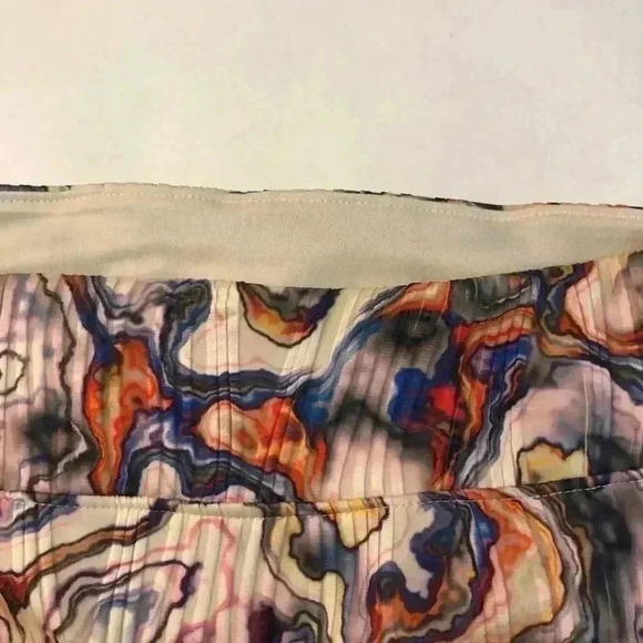 Leith Pink Multi Pastel Wavy Abalone Print Stretch Ribbed Skirt sz large… - Picture 4 of 6